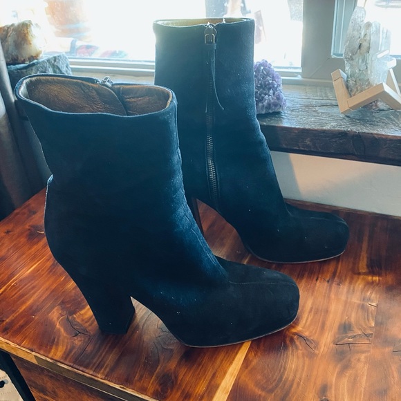 Miu Miu size 9 is a product of Prada 🖤 Black Suede Heeled Boots - Picture 9 of 12